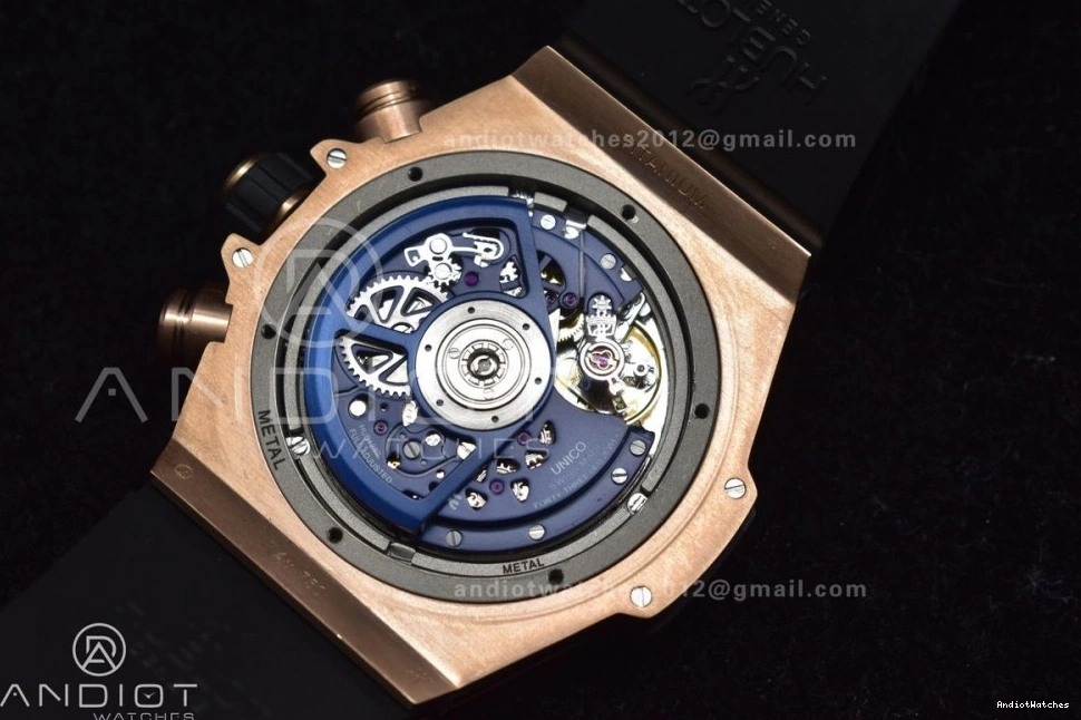 Edition Rubber RG 894 Bang Big 1:1 NewStyle A Hublot ZF Skeleton on Unico Blue Best Blue Strap Dial 1025